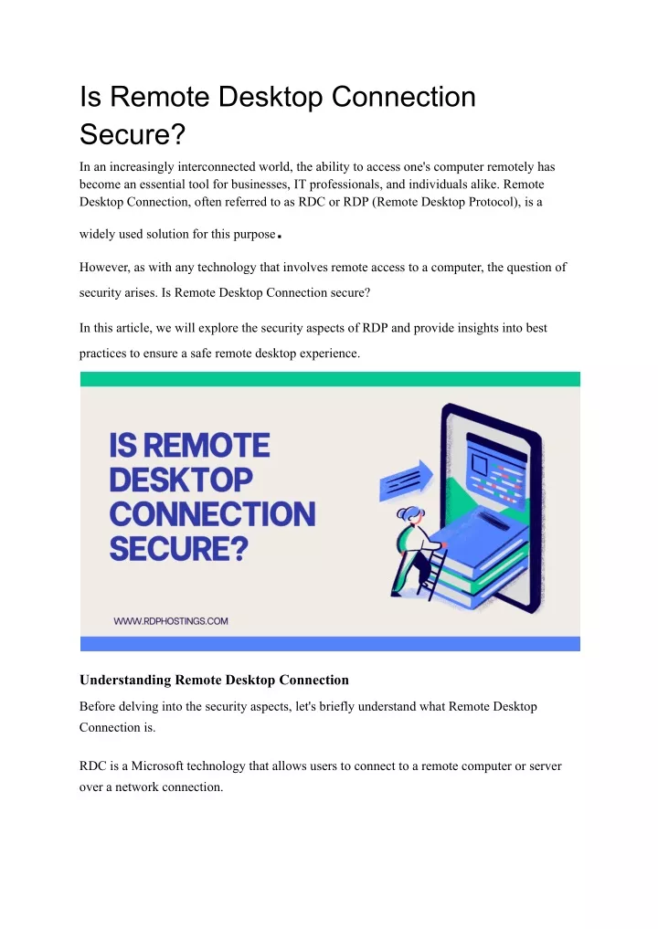 is remote desktop connection secure