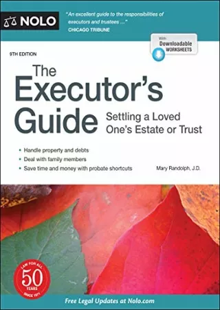 PDF Executor's Guide, The: Settling a Loved One's Estate or Trust ebooks