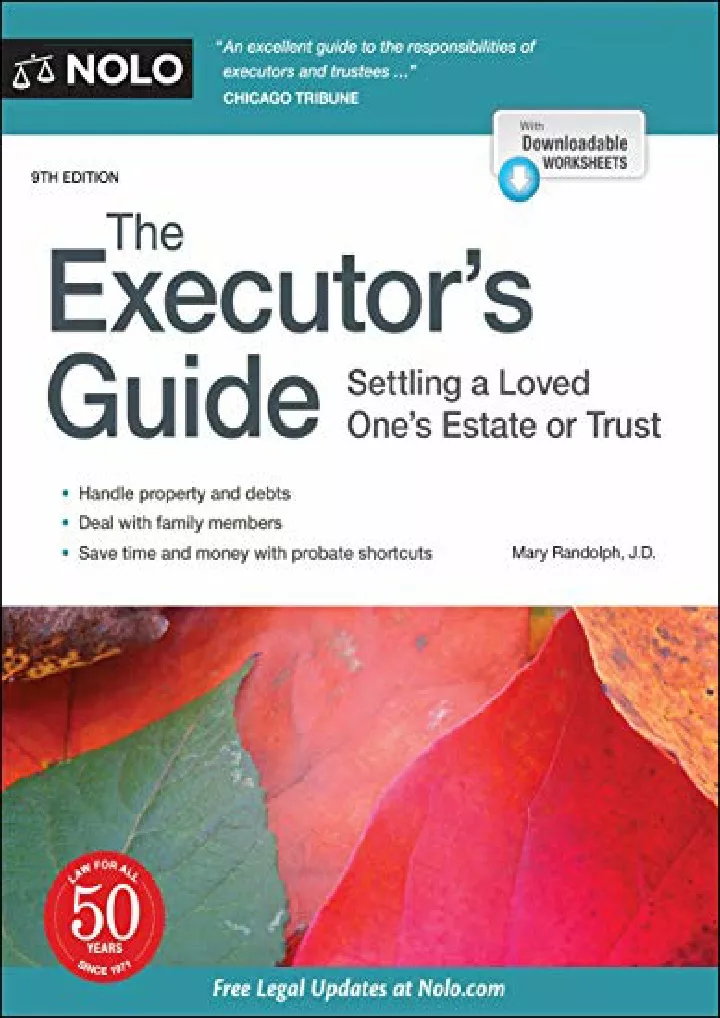 executor s guide the settling a loved