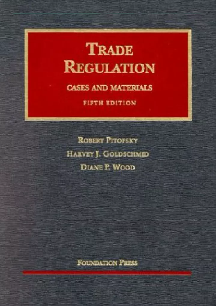 cases and materials on trade regulation