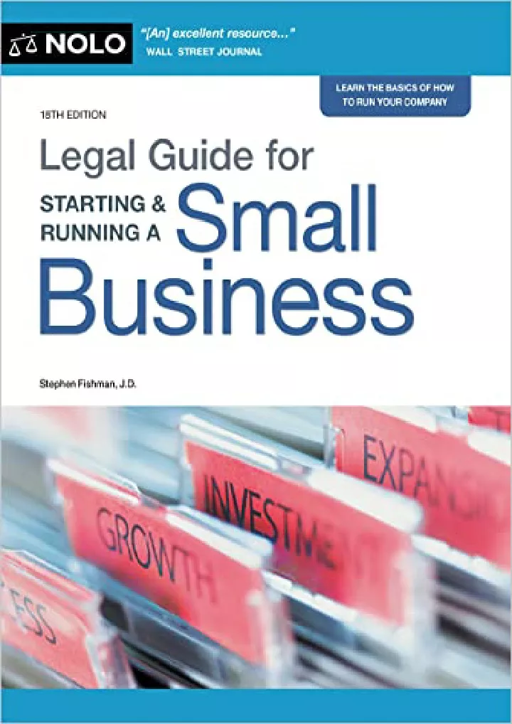 legal guide for starting running a small business