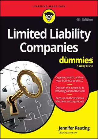 [PDF] DOWNLOAD FREE Limited Liability Companies For Dummies (For Dummies (Busine