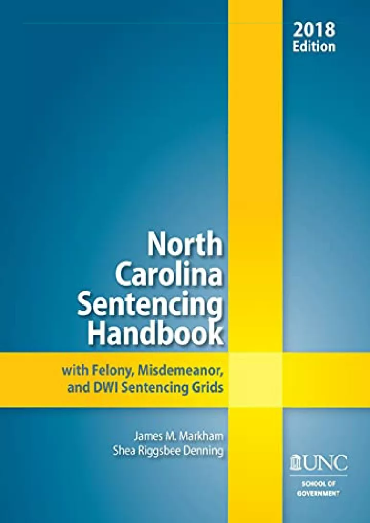 north carolina sentencing handbook with felony