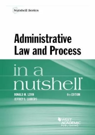 [PDF] DOWNLOAD FREE Administrative Law and Process in a Nutshell (Nutshells) ipa