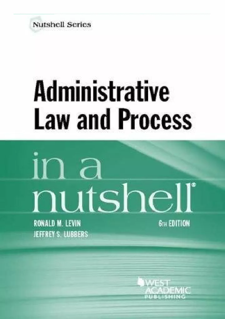 administrative law and process in a nutshell