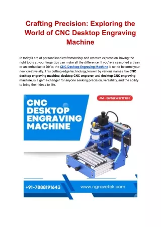 Crafting Precision_ Exploring the World of CNC Desktop Engraving Machine