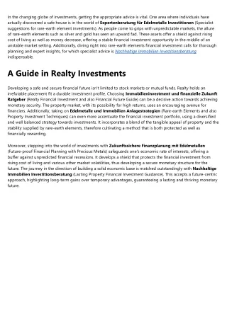 About Nachhaltige Immobilien Investitionsberatung