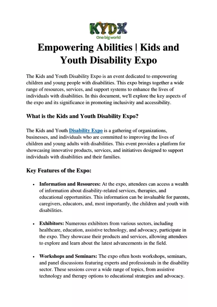empowering abilities kids and youth disability