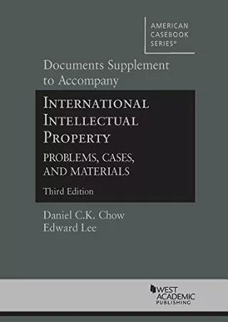 [Ebook] Documents Supplement to International Intellectual Property, Problems, Cases