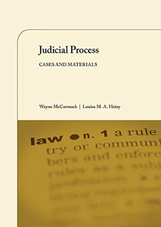 Epub Judicial Process: Cases and Materials (Coursebook)