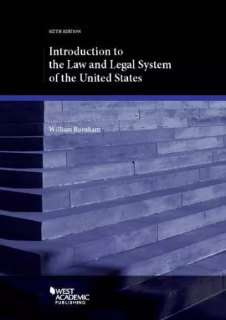 Full Pdf Introduction to the Law and Legal System of the United States (Coursebook)