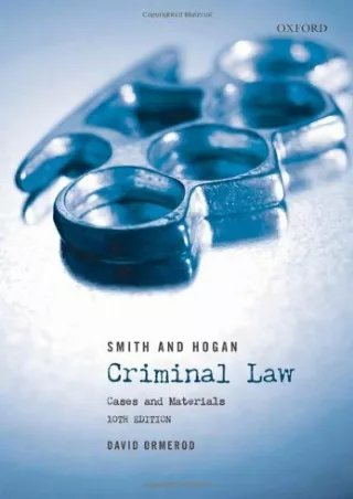 Read PDF  Smith and Hogan Criminal Law: Cases and Materials