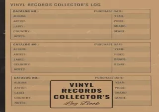 READ [PDF] Vinyl Records Collectorâ€™s Log Book: Collector's Catalog Notebook Gi