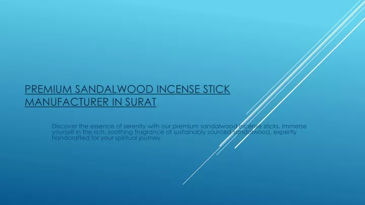 premium sandalwood incense stick manufacturer in surat