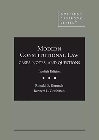 Download Book [PDF] Rotunda's Modern Constitutional Law: Cases, Notes, and Questions (American
