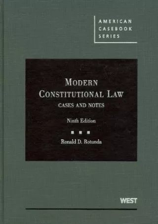 Read ebook [PDF] Modern Constitutional Law: Cases and Notes (American Casebook)
