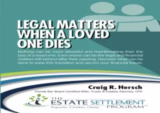 PDF Legal Matters When a Loved One Dies Kindle