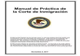 PDF Manual de Practica de la Corte de Inmigracion: Noviembre 2017 (Spanish Editi
