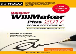 [PDF] Quicken Willmaker Plus 2017 Edition: Book & Software Kit Full