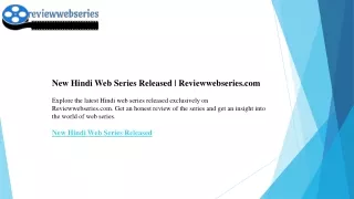 New Hindi Web Series Released  Reviewwebseries.com