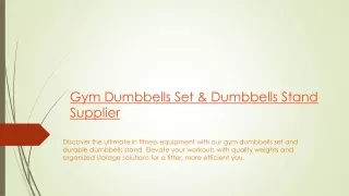 Gym Dumbbells Set & Dumbbells Stand Supplier