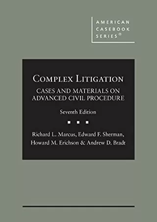 get [PDF] Download Complex Litigation: Cases and Materials on Advanced Civil Procedure (American