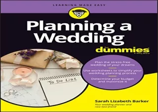[PDF READ ONLINE] Planning A Wedding For Dummies