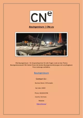 Bauingenieure | CNe.eu
