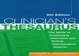 Download Clinician's Thesaurus, 6th Edition: The Guide to Conducting Interviews