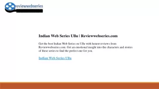 Indian Web Series Ullu  Reviewwebseries.com
