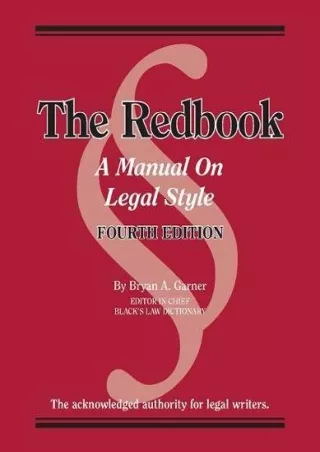 [PDF] Bryan A. Garner's Redbook: A Manual on Legal Style, 4th Edition (Coursebook)