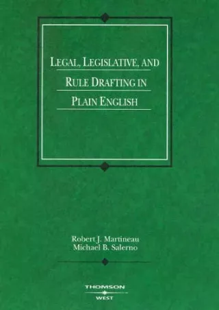 Full DOWNLOAD Legal, Legislative and Rule Drafting in Plain English (Coursebook)
