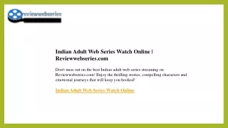 Indian Adult Web Series Watch Online  Reviewwebseries.com