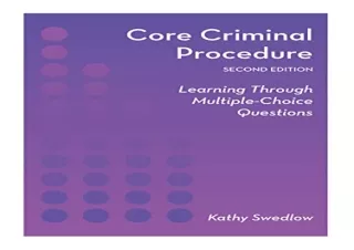PDF Core Criminal Procedure: Learning Through Multiple-Choice Questions Full