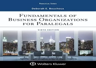 Download Paralegal Series Fundamentals of Business Organizations for Paralegals