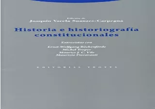 (PDF) Historia e historiografía constitucionales (Estructuras y procesos. Derech