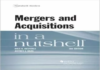 [PDF] Mergers and Acquisitions in a Nutshell (Nutshells) Android