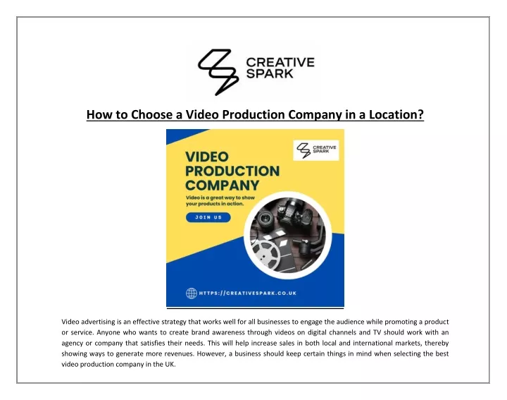 how to choose a video production company