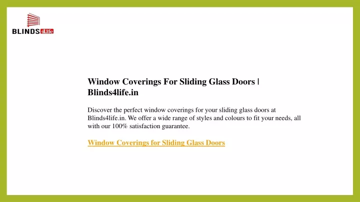 window coverings for sliding glass doors