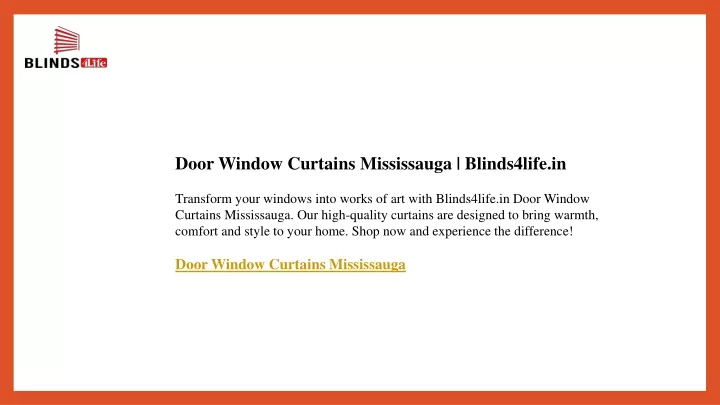 door window curtains mississauga blinds4life