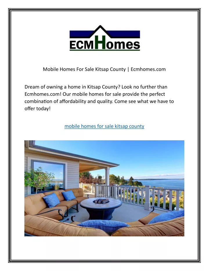 mobile homes for sale kitsap county ecmhomes com
