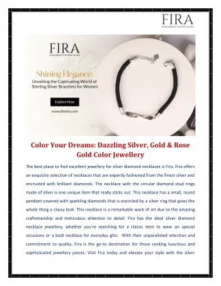 Color Your Dreams Dazzling Silver, Gold & Rose Gold Color Jewellery