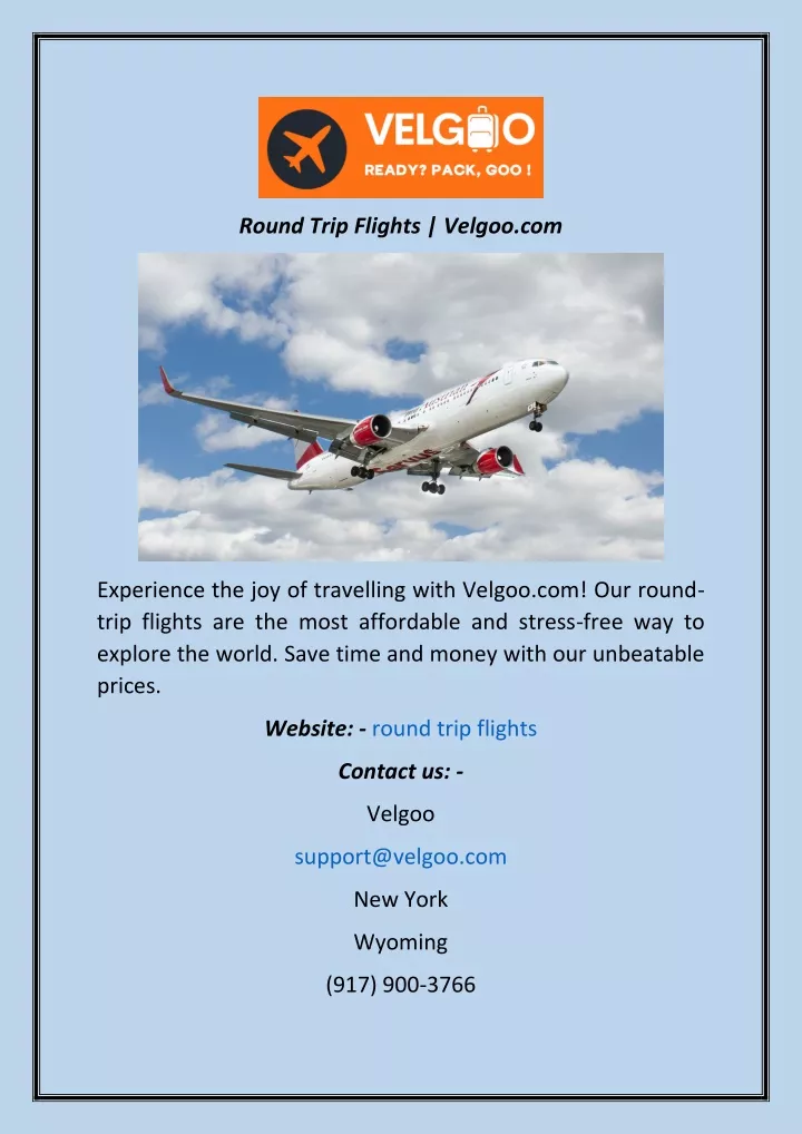 round trip flights velgoo com