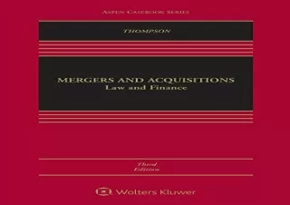 (PDF) Mergers and Acquisitions: Law and Finance (Aspen Casebook) Android