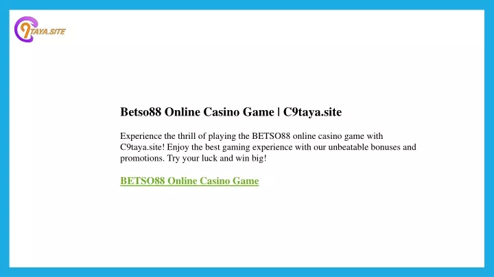 betso88 online casino game c9taya site experience