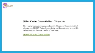 Jilibet Casino Games Online  C9taya.site