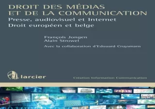 (PDF) Droit des médias et de la communication: Presse, audiovisuel et Internet (