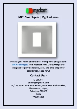 Mcb Switchgear | Mgckart.com