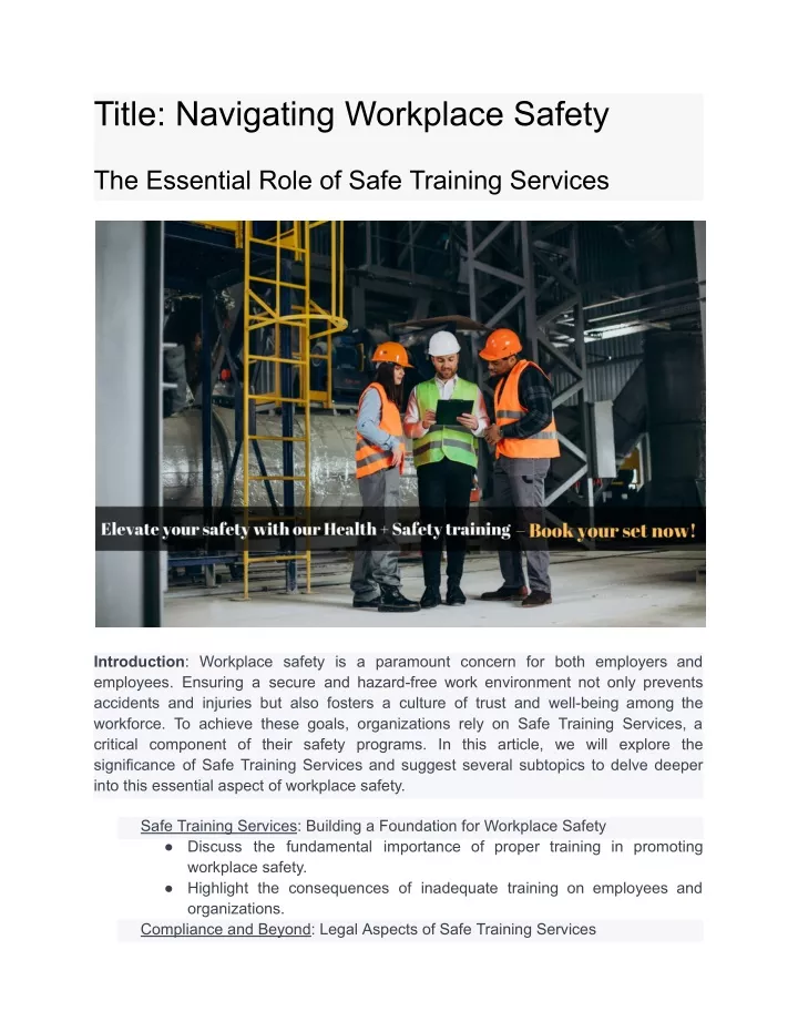 title navigating workplace safety