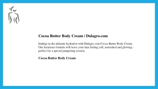 Cocoa Butter Body Cream  Dulagro.com